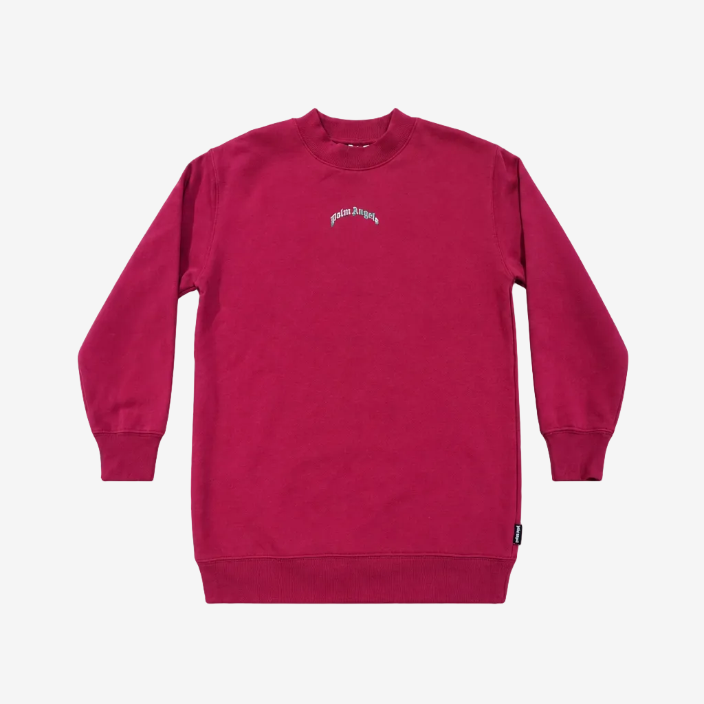 Palm Angels Girls Burgundy Sweat Dress - front view