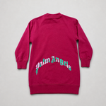 Palm Angels Girls Burgundy Sweat Dress - back view
