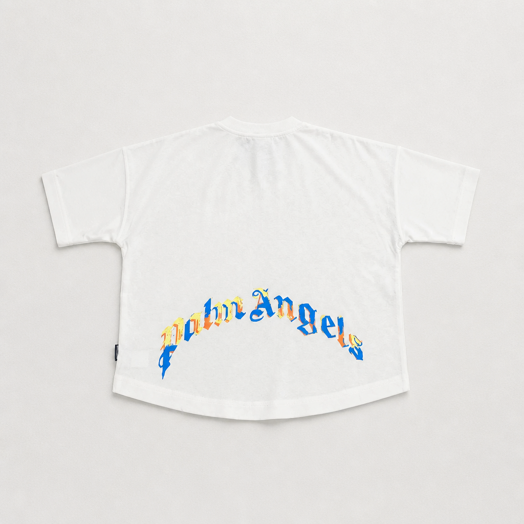 Palm Angels Boys Ivory Back Print T-Shirt - back print view