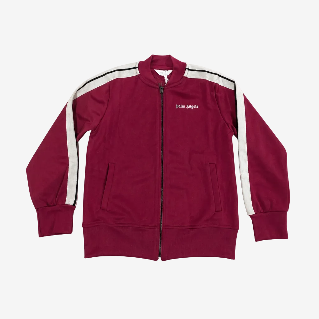 Palm Angels Girls Burgundy Track Jacket - front view