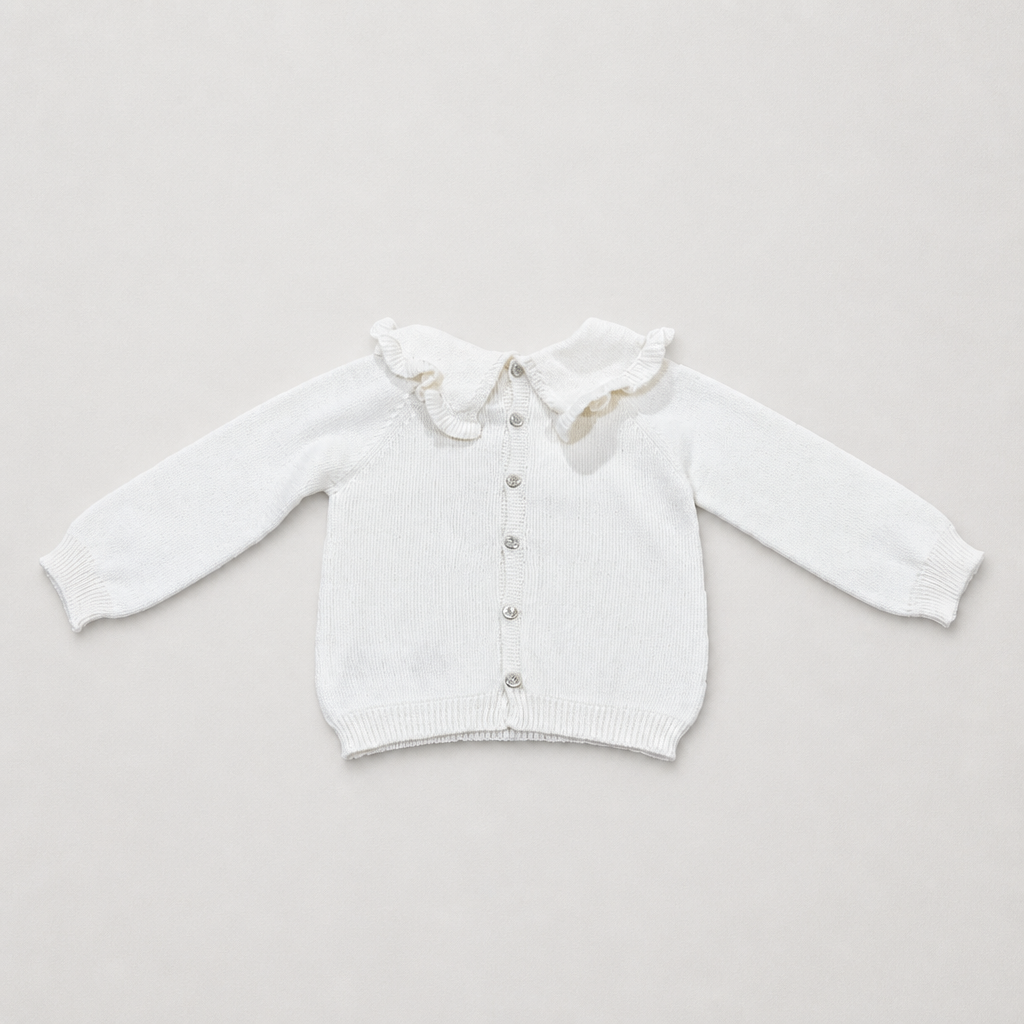 Martin Aranda Infant Girls Ivory Sweater Set - sweater back view