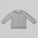 Martin Aranda Infant Boys Grey Polo Sweater Set - sweater front view