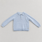 Martin Aranda Infant Boys Blue Polo Sweater Set - sweater front view