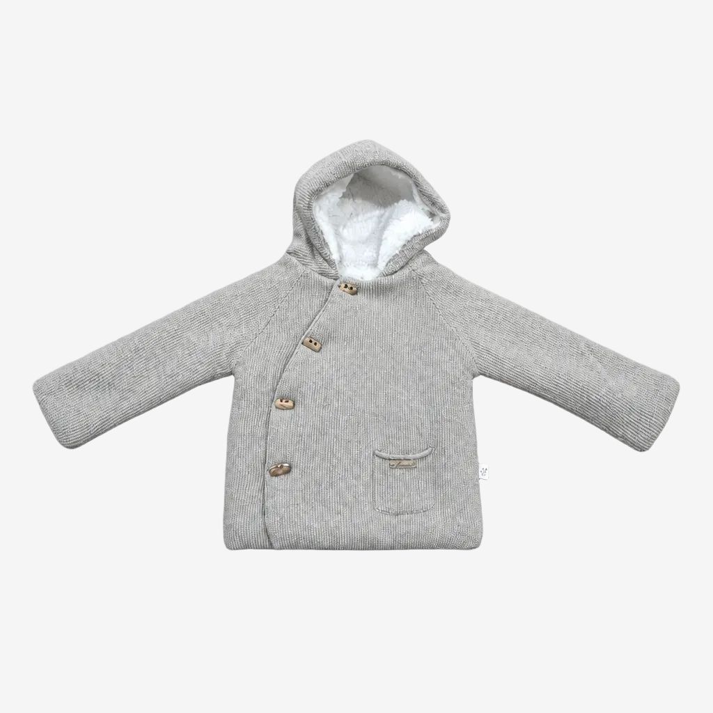 Martin Aranda Infant Boys Grey Knitted Coat - front view