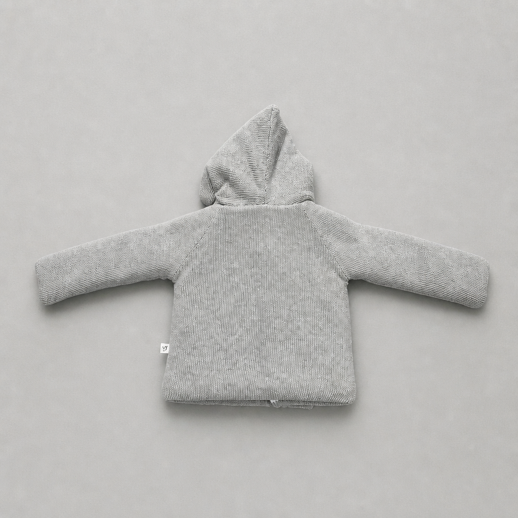 Martin Aranda Infant Boys Grey Knitted Coat - back view