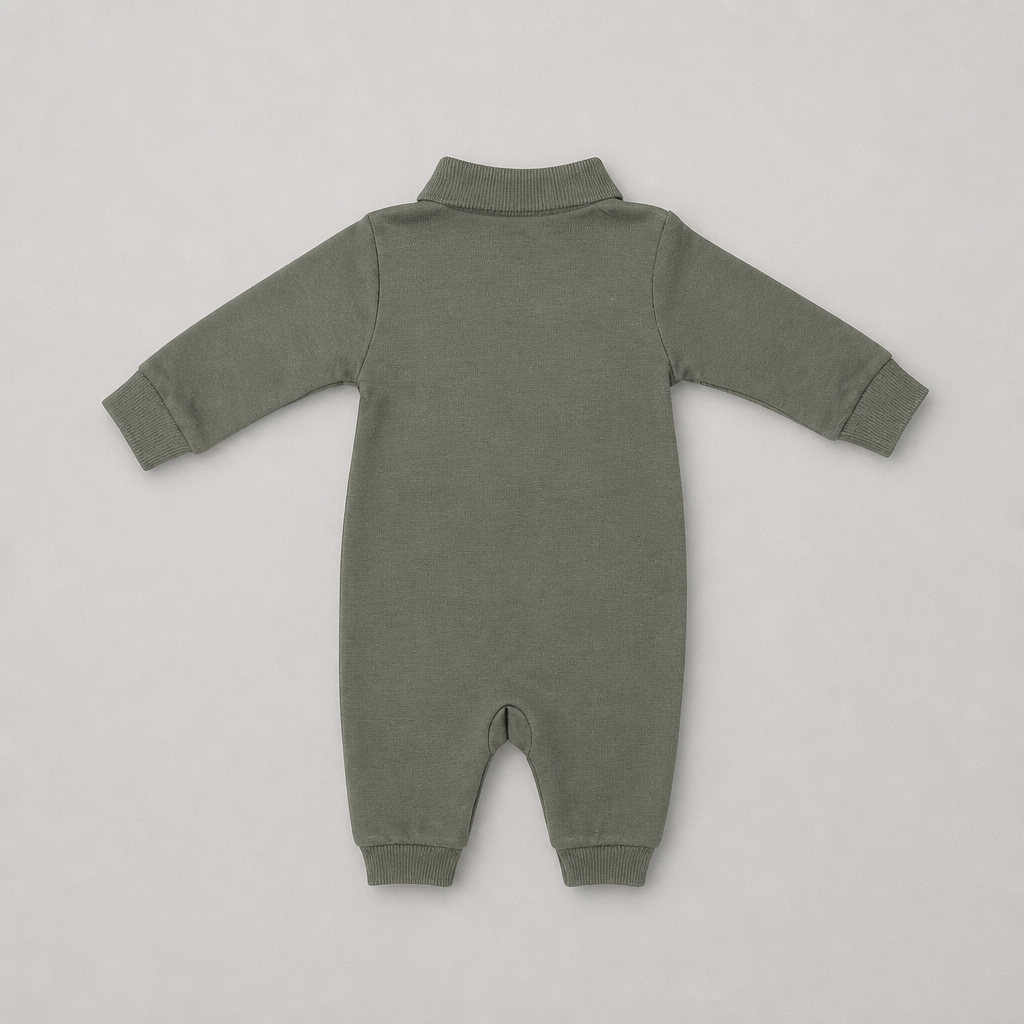 Ralph Lauren Baby Boys Olive Polo Babygrow - back view