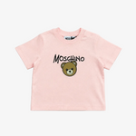 Moschino Infant Girls Bear Print Pink T-Shirt - front view