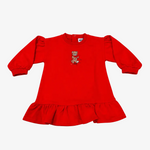 Moschino Infant Girls Red Bear Heart Dress - front view