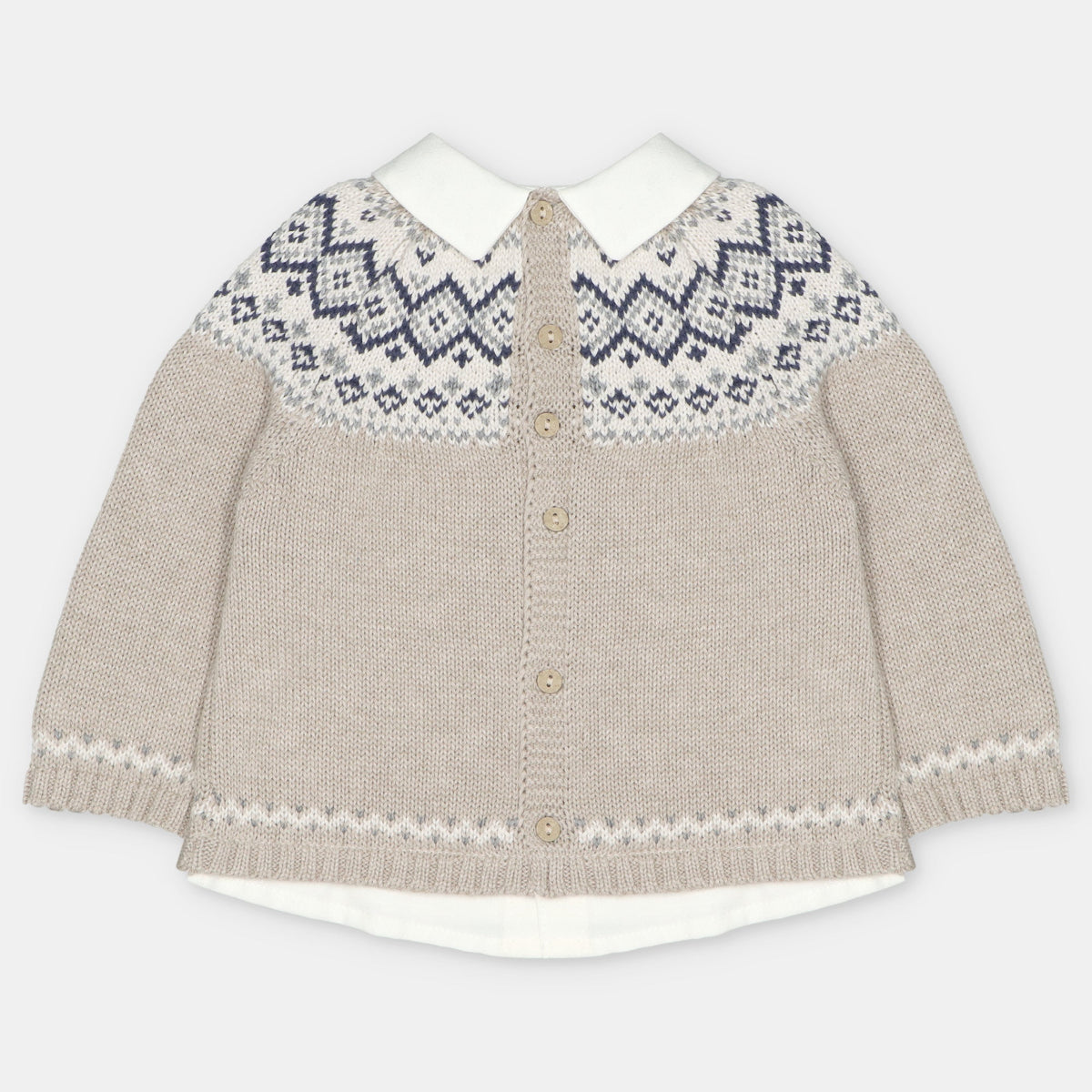 Martin Aranda Infant Boys Brown Sweater with Collar - back view