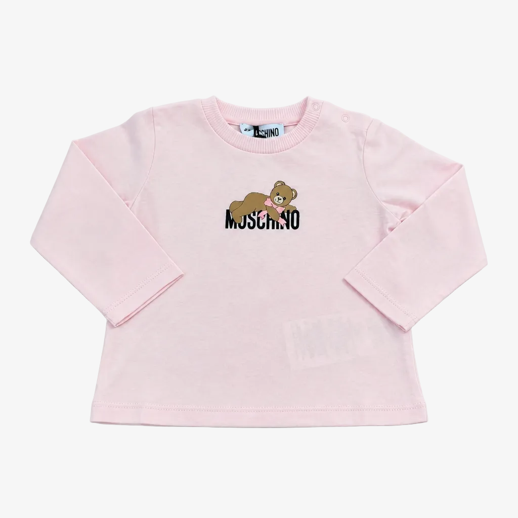 Moschino Infant Girls Pink Long Sleeve T-Shirt - front view