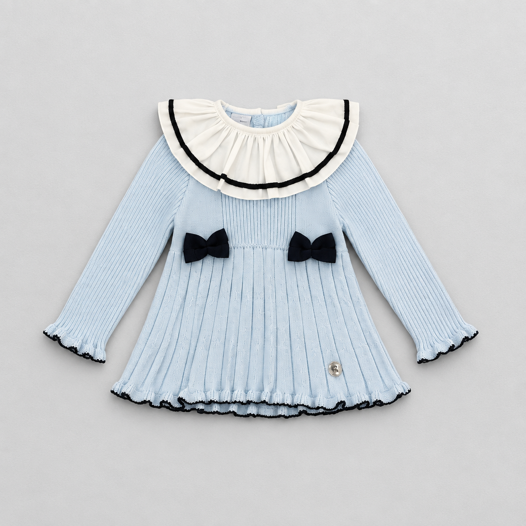 Girls Blue Knit Leggings Set
