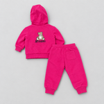 Infant Girls Pink Hooded Tracksuit Set