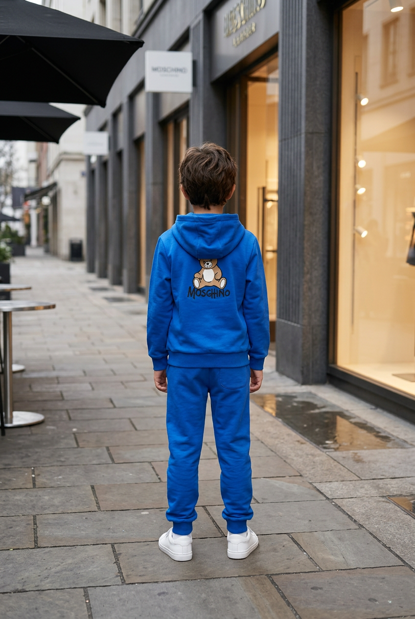 Infant Boys Blue Hooded Tracksuit Set