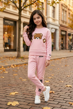 Infant Girls Pink Large Bear Tracksuit
