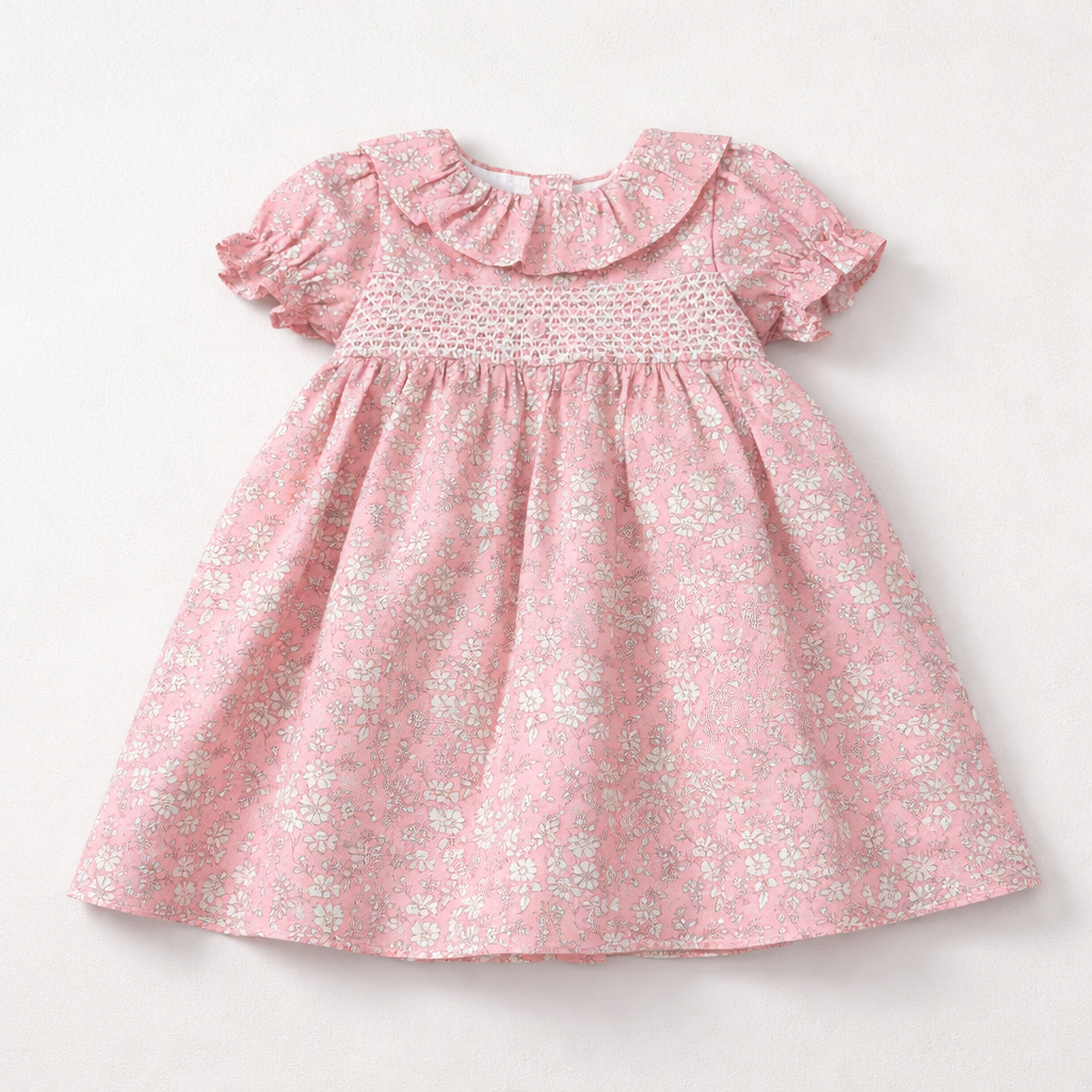 Patachou Baby Girls Pink Dress with Embroidered Chest | Casa Childrenswear