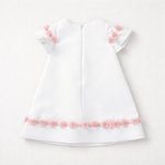 Patachou Girls Ivory Dress with Pink Floral Tulle Trim | Casa Childrenswear