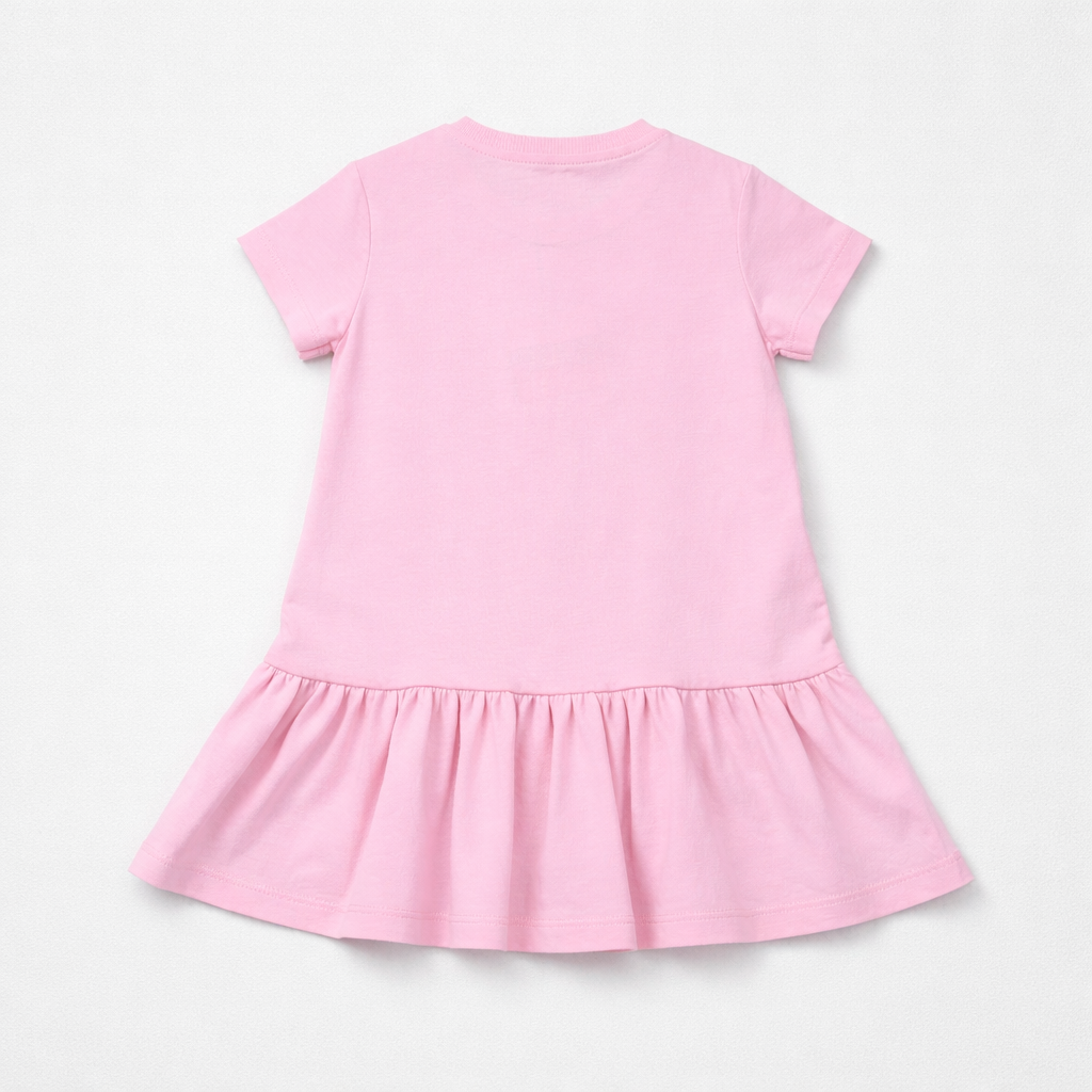 Moschino Baby Girls Pink Cotton Heart Dress | Casa Childrenswear