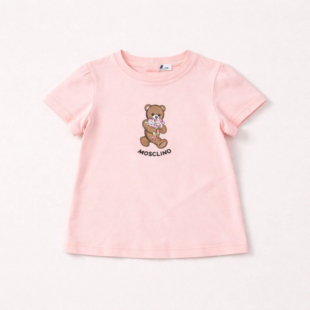 Moschino Baby Girls Sugar Rose Cotton T-Shirt | Casa Childrenswear