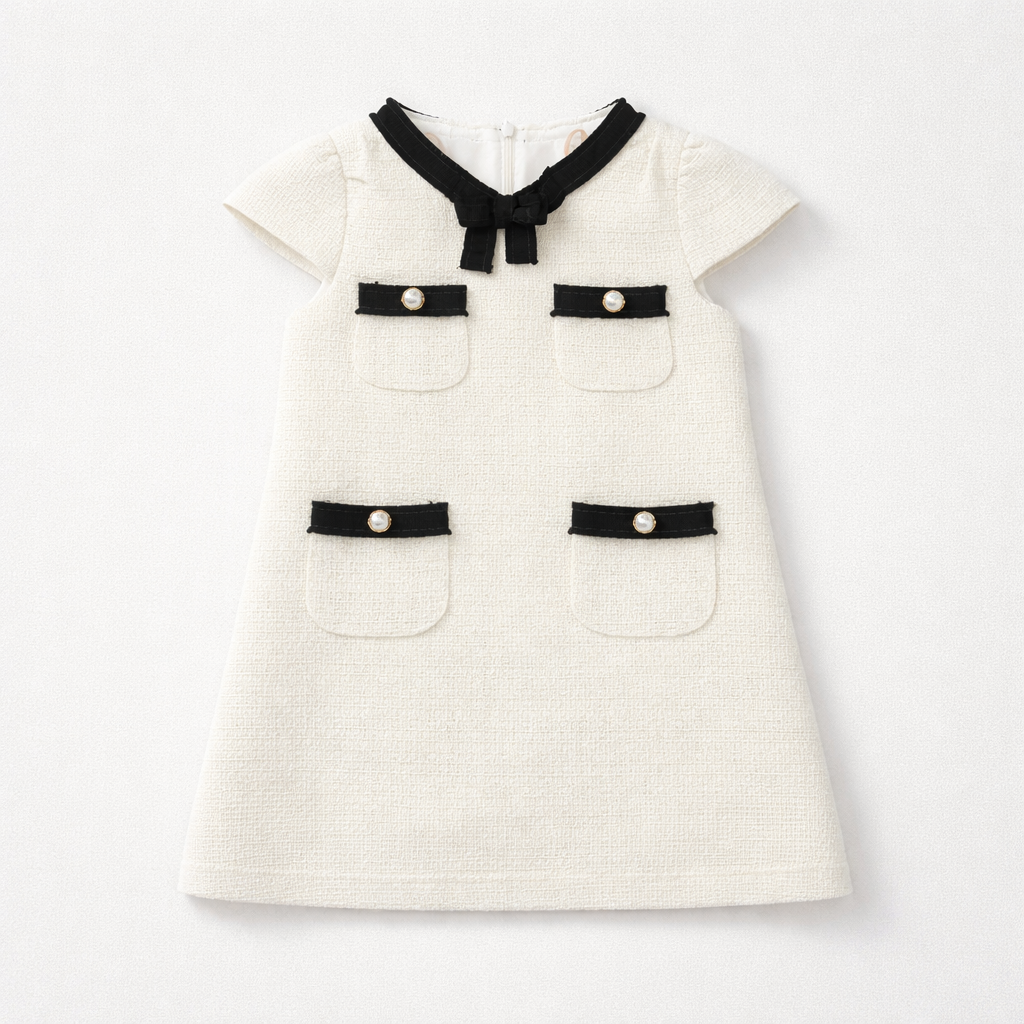 Patachou Girls Ivory Woven Dress with Pockets | Casa Childrenswear