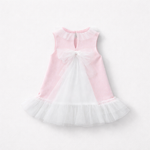 Granlei Pale Pink Knit Dress with Tulle Trims | Casa Childrenswear