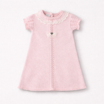 Granlei Pink Knit Dress with Lace Trim | Casa Childrenswear