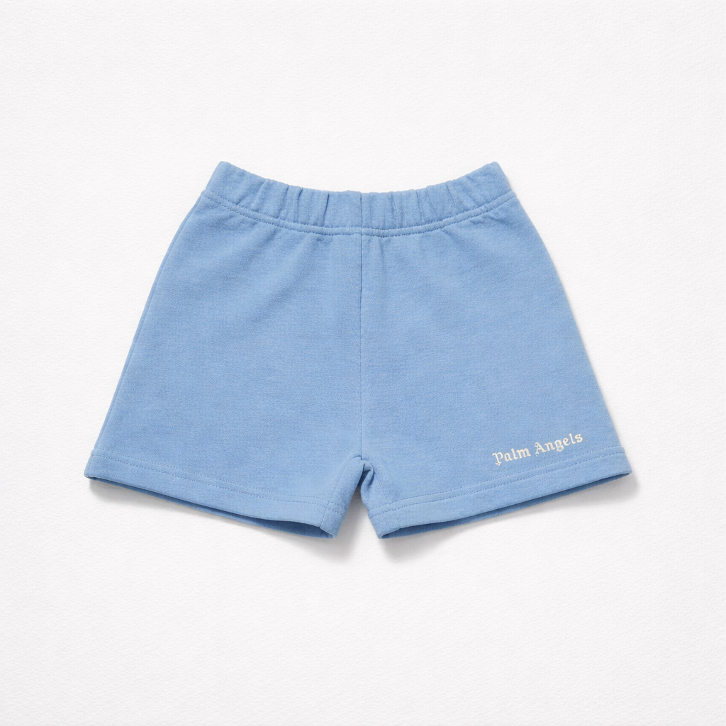Palm Angels Boys Light Blue Logo Sweat Short | Casa Childrenswear