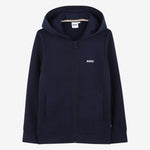 Boss Boys Navy Zip Up Hoodie | Casa Childrenswear