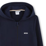 Boss Boys Navy Zip Up Hoodie | Casa Childrenswear