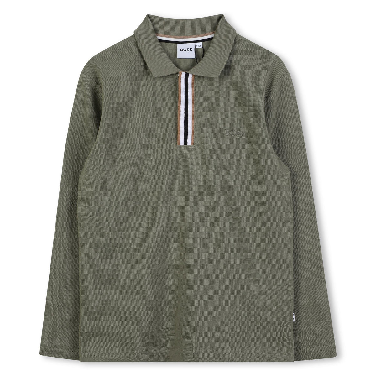 Boys Khaki Long Sleeve Polo