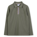 Boys Khaki Long Sleeve Polo