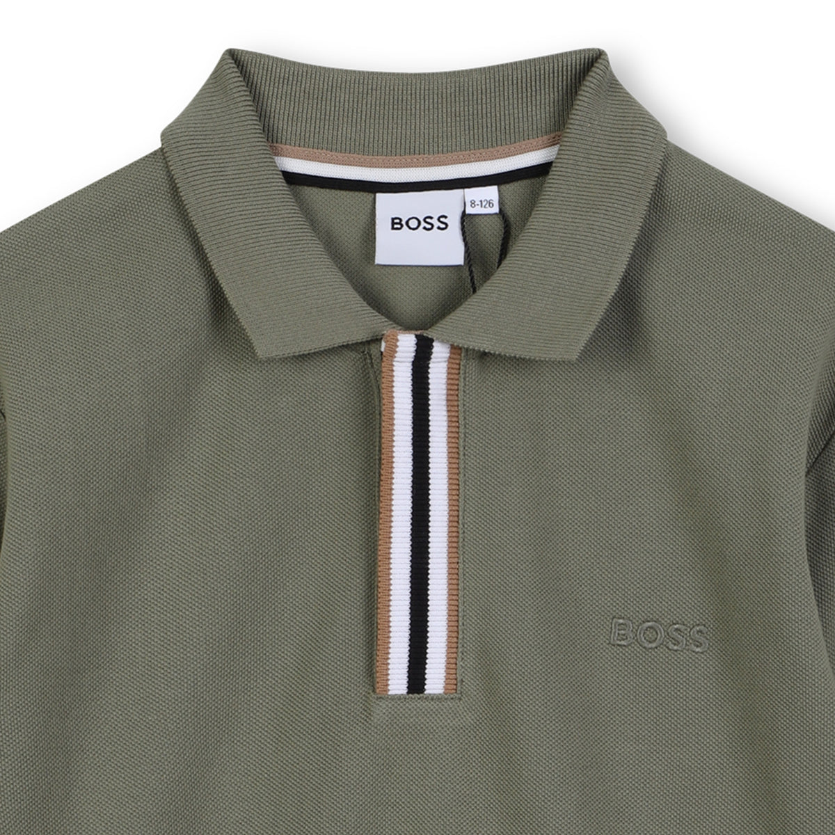 Boys Khaki Long Sleeve Polo