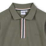 Boys Khaki Long Sleeve Polo