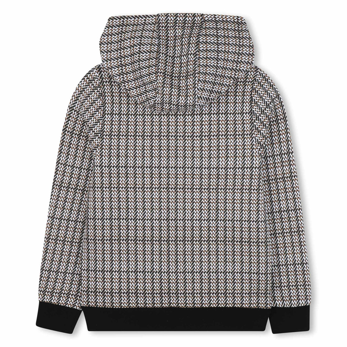 Boys Hooded Sweat Check Fabric