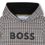 Boys Hooded Sweat Check Fabric