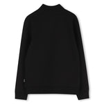 Boys Black Neck Zip Sweat