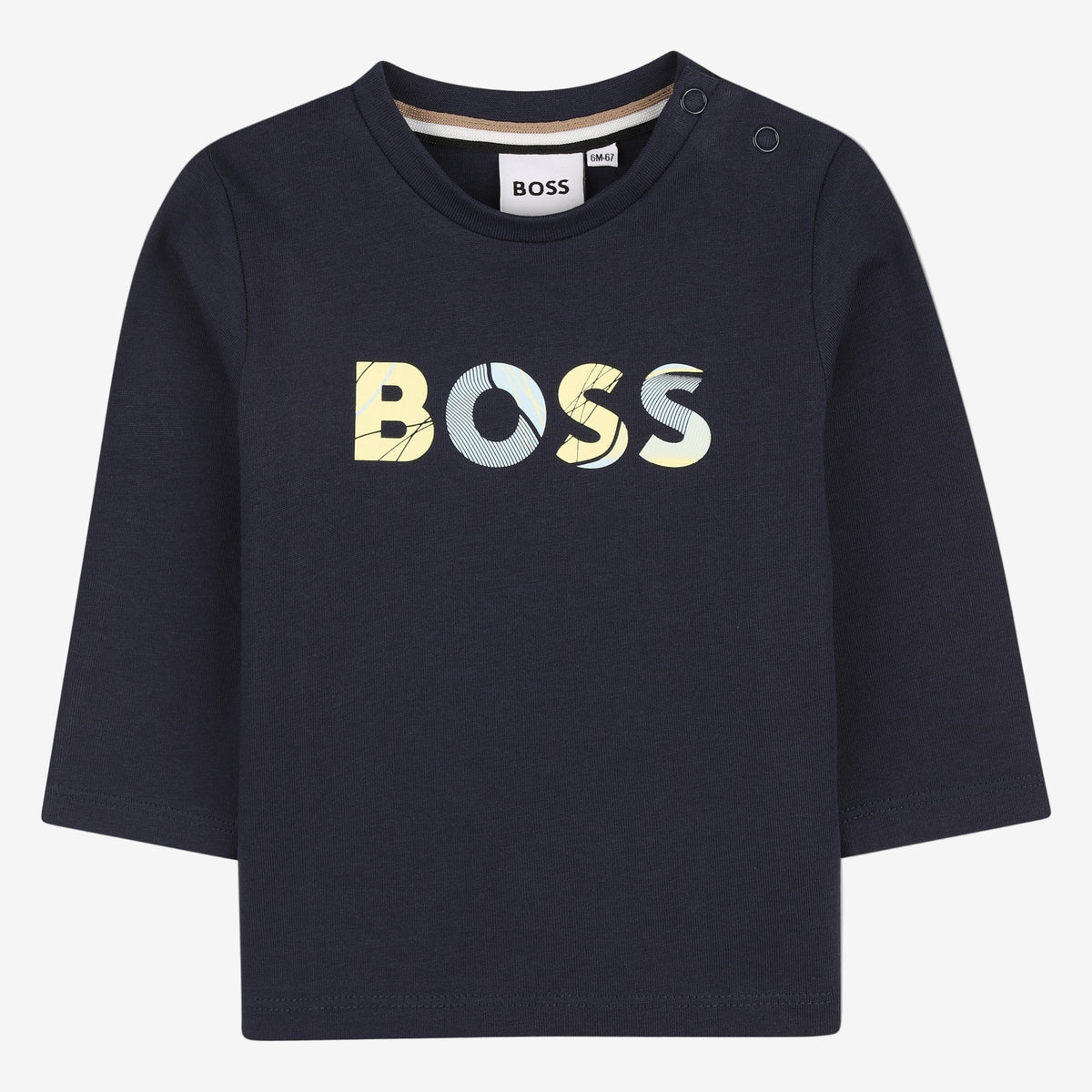 Boss Baby Boys Navy Logo Long Sleeve T-Shirt | Casa Childrenswear