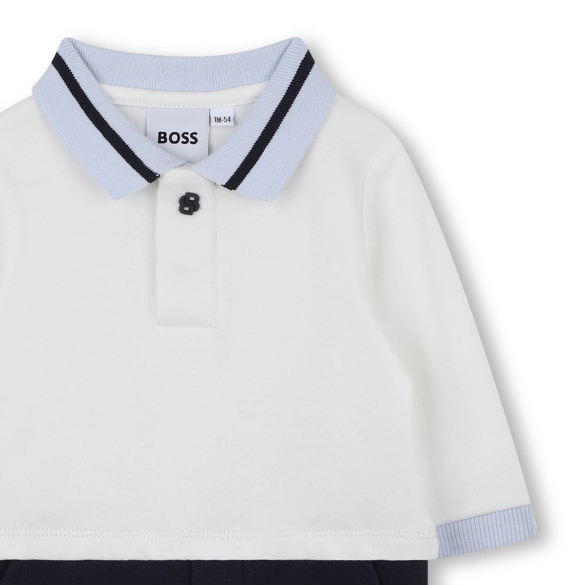 Baby Boys Ivory & Navy Blue Romper