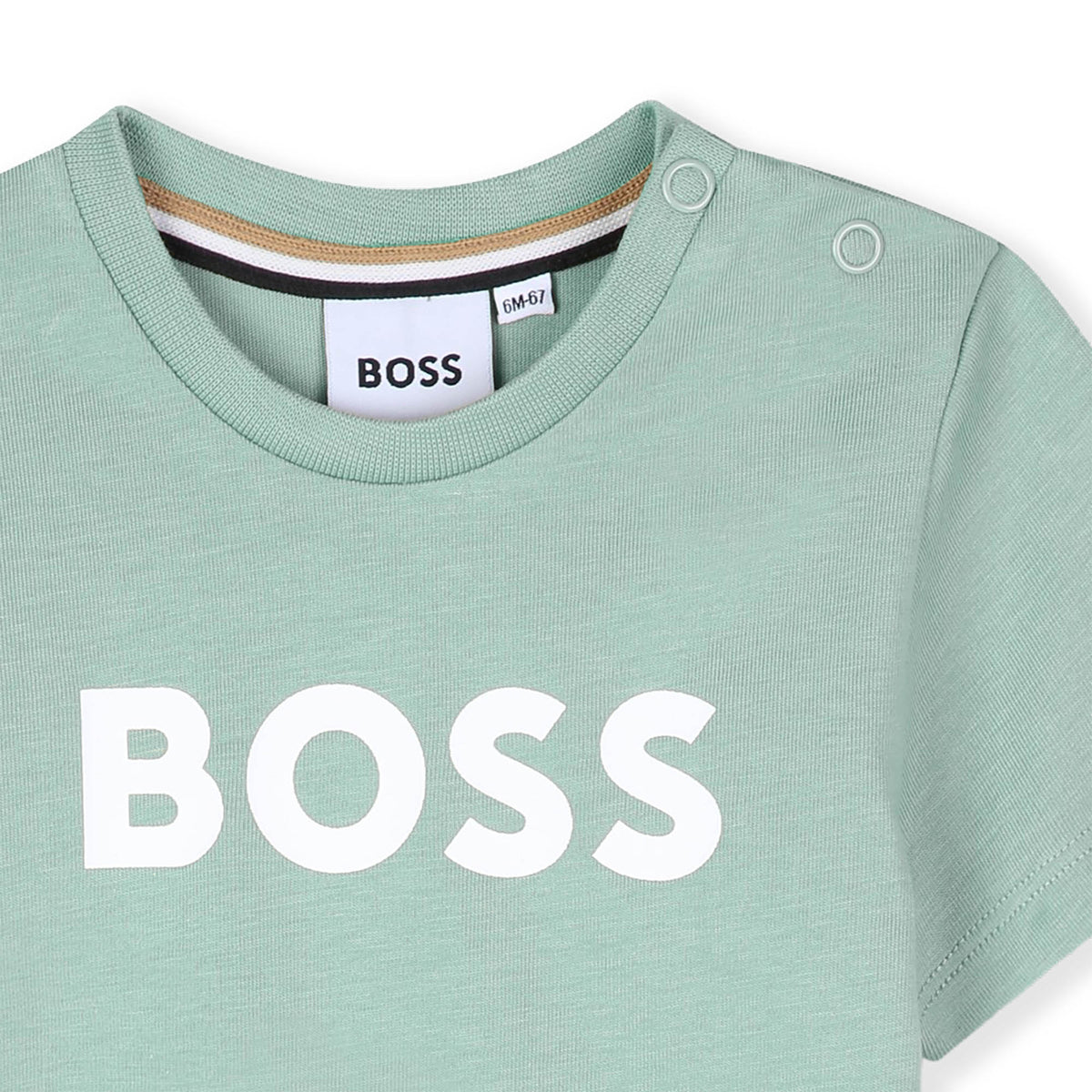 Boss Baby Boys Pale Green Logo T-Shirt | Casa Childrenswear