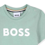 Boss Baby Boys Pale Green Logo T-Shirt | Casa Childrenswear