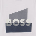 Boss Baby Boys White T-Shirt with Split Logo | Casa Childrenswear