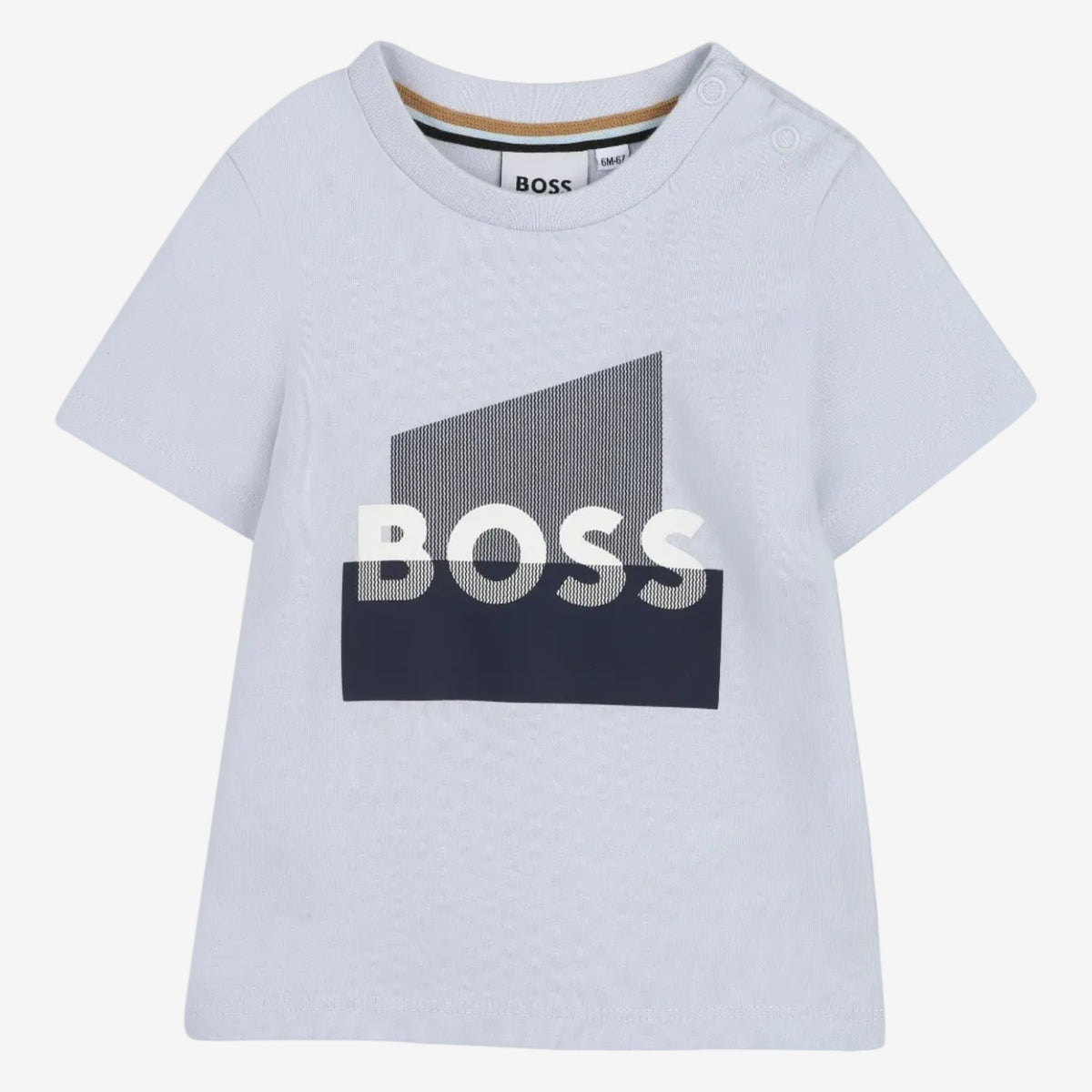 Boss Baby Boys Light Blue T-Shirt with Split Logo | Casa Childrenswear