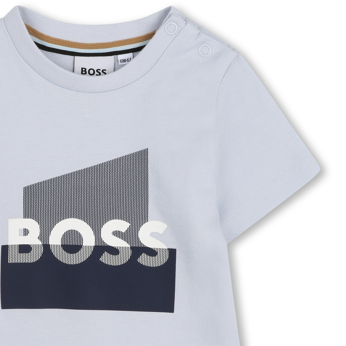 Boss Baby Boys Light Blue T-Shirt with Split Logo | Casa Childrenswear