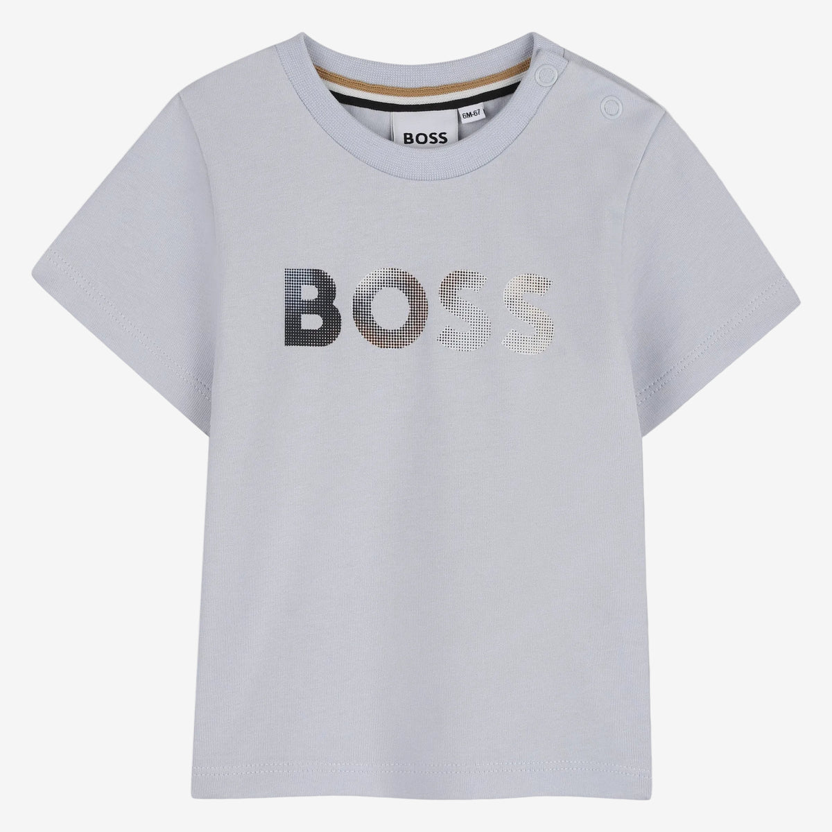 Boss Baby Boys Pale Blue T-Shirt with Split Logo | Casa Childrenswear