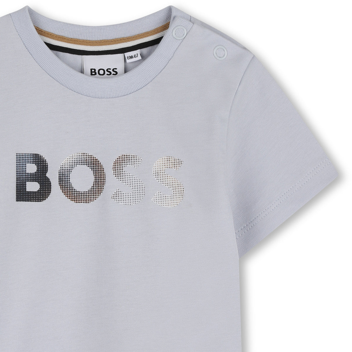 Boss Baby Boys Pale Blue T-Shirt with Split Logo | Casa Childrenswear