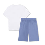 Boss Boys White Logo T-Shirt and Blue Short Set | Casa Childrenswear