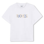 Boss Boys White Logo T-Shirt and Blue Short Set | Casa Childrenswear