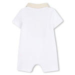 Boss Baby Boys White Romper with Stone Collar | Casa Childrenswear