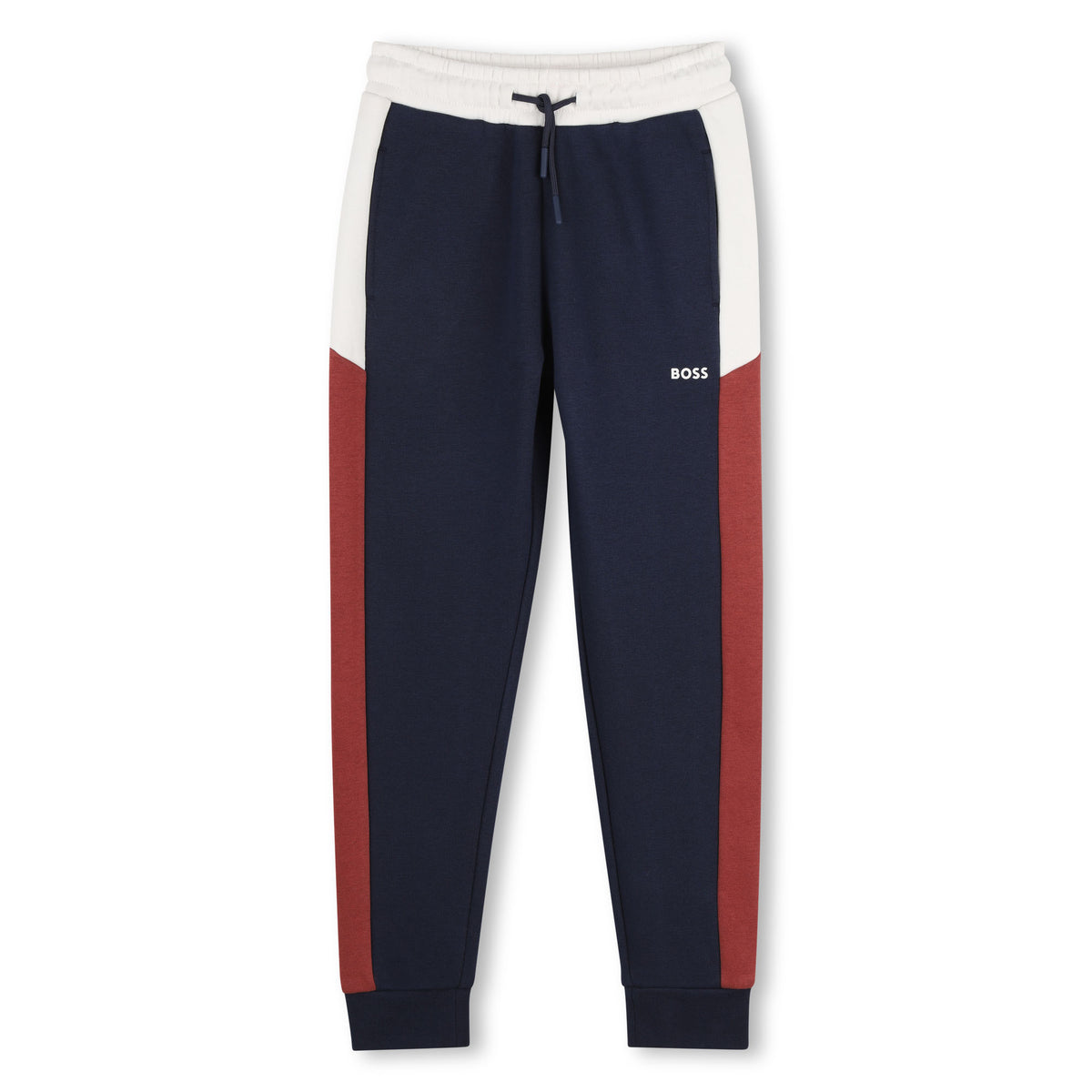 Boys Navy Contrast Tracksuit Bottoms