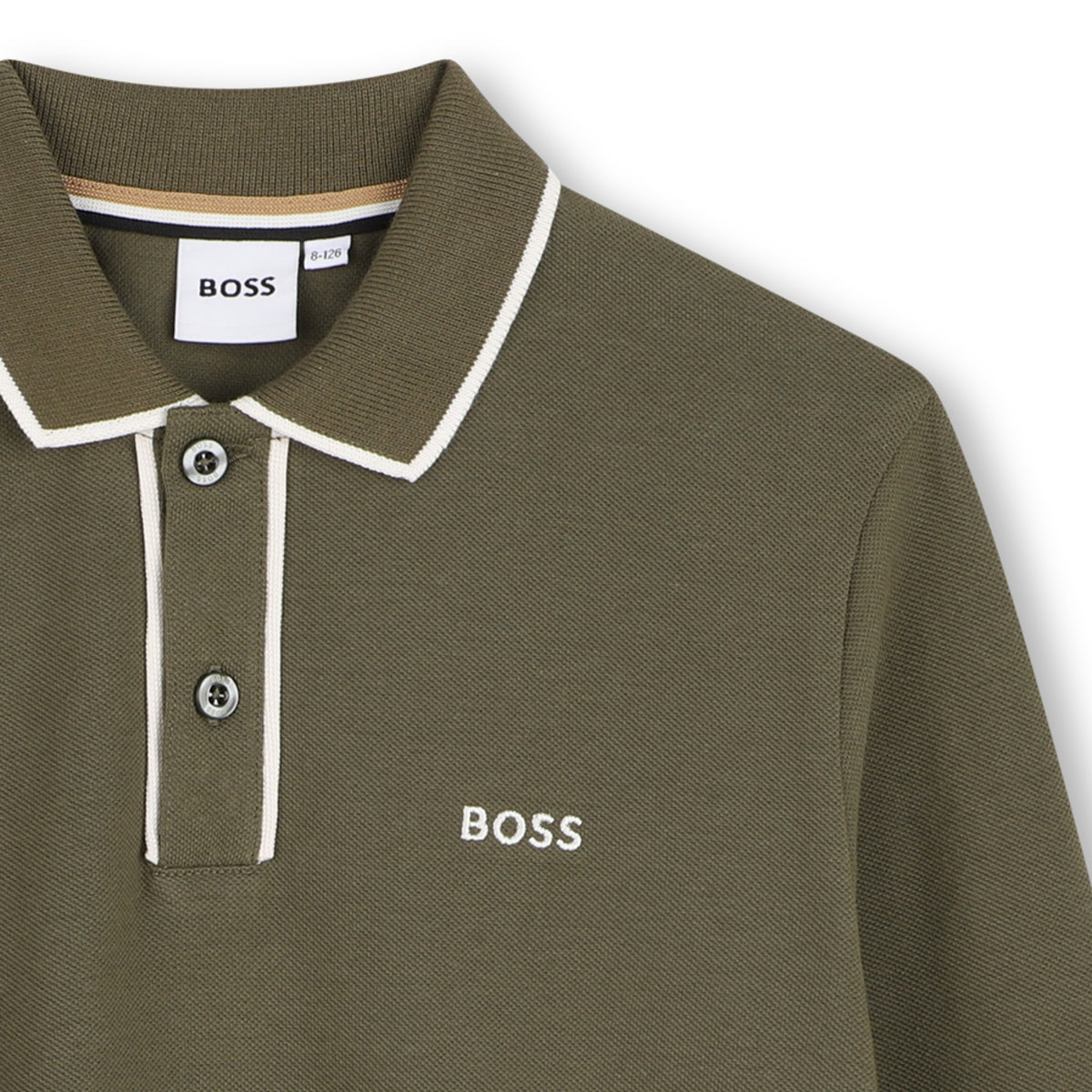 Boys Green Long Sleeve Polo