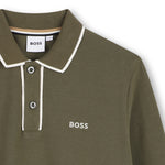Boys Green Long Sleeve Polo